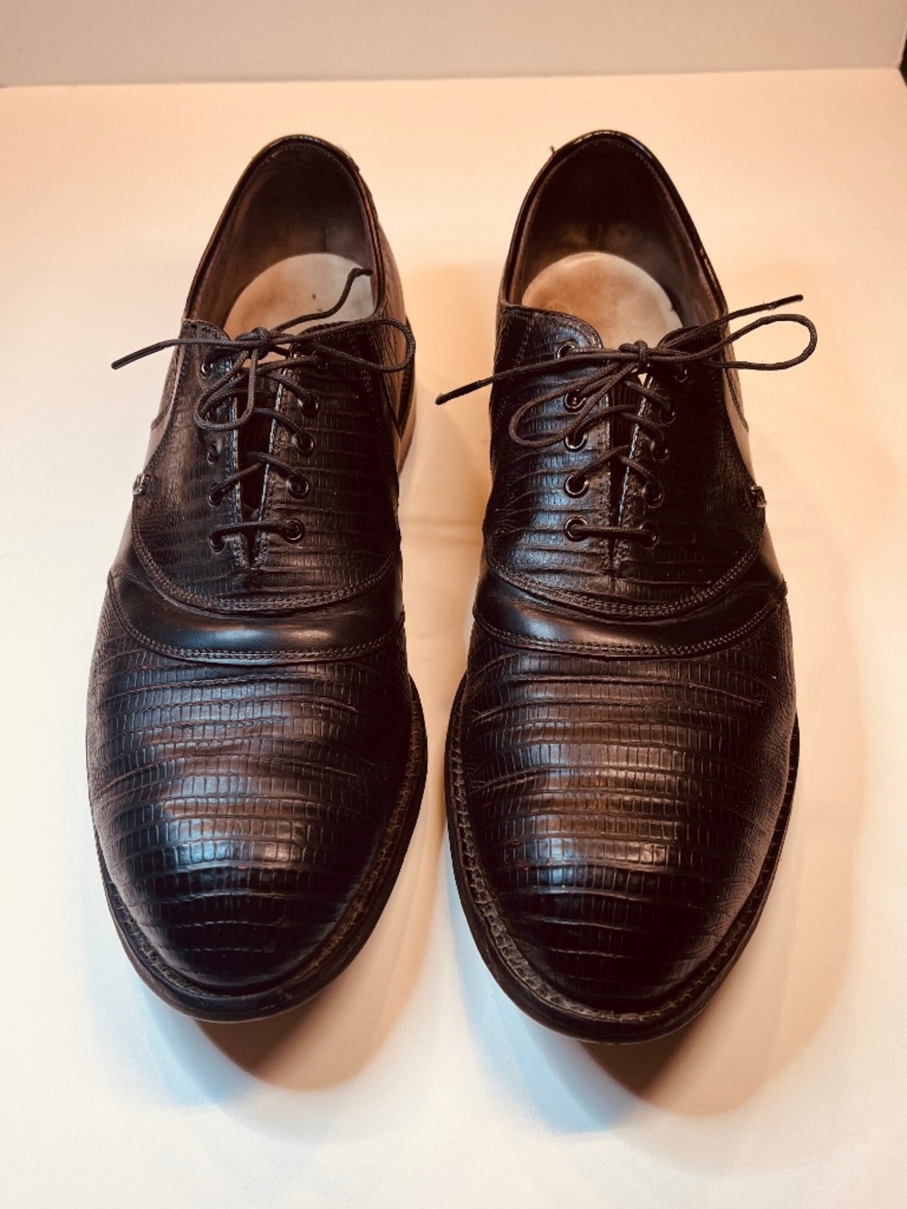 Men’s Footjoy Genuine Tegu Classic Lizard Black Golf Shoes 10.5D